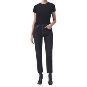 AGOLDE Riley High Rise Straight Crop in Panoramic - Excellent Pre-Owned,…